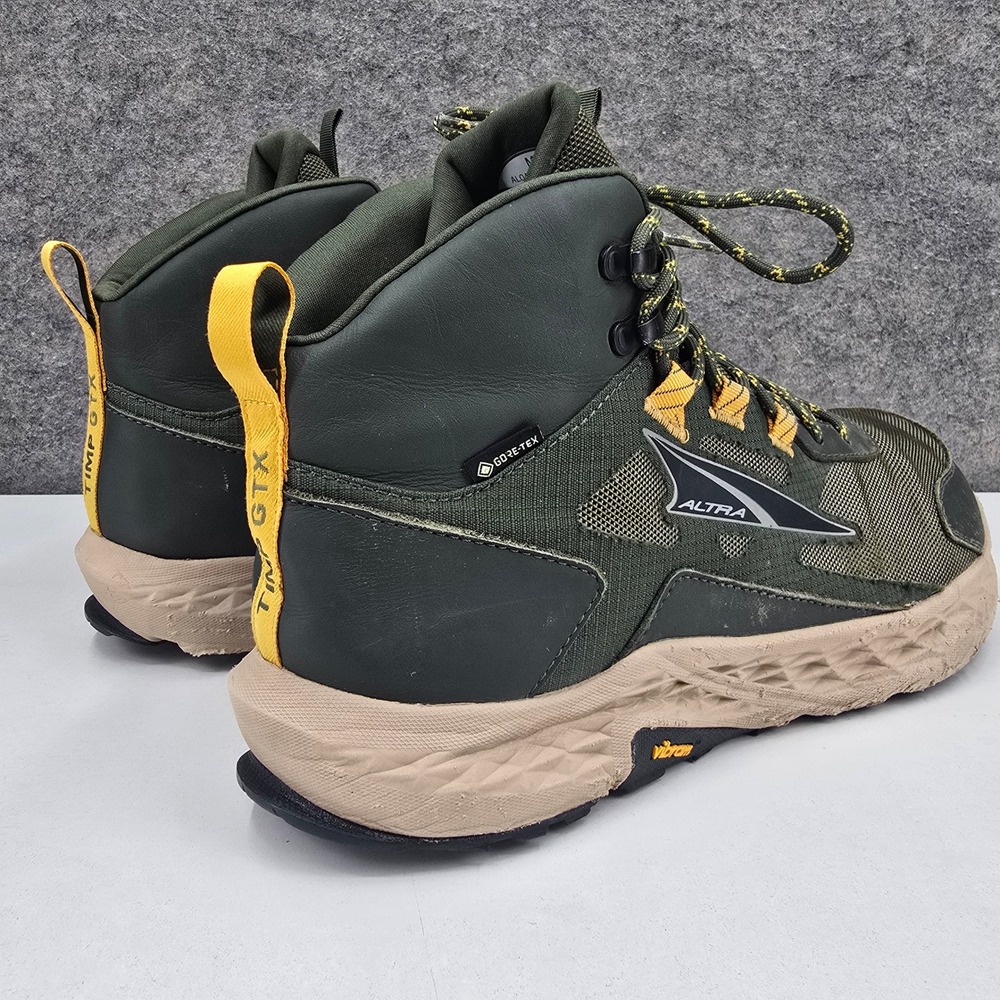 Altra Timp Hiker GTX Mens 11.5 Green Hiking Boots Gore-Tex Vibram Waterproof